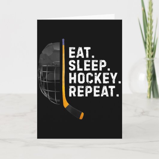 Eat Sleep Hockey Repea Funny Cool Hockey Player Kaart (Voorkant)