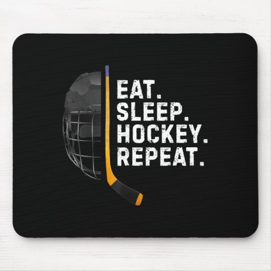 Eat Sleep Hockey Repea Funny Cool Hockey Player  Muismat (Voorkant)