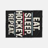 Eat Sleep Hockey Repeat Funny Player Fan Quote  Fleece Deken (Voorkant (Horizontaal))