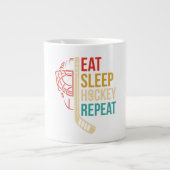Eat Sleep Hockey Repeat Hockey Grote Koffiekop (Voorkant)