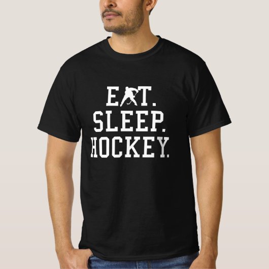 Eat Sleep Hockey T-Shirt (Voorkant)