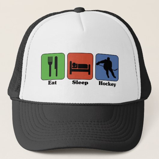 Eat Sleep Hockey Trucker Pet (Voorkant)