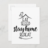 Eat Sleep Home Herhaal Briefkaart (Voorkant / Achterkant)
