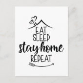 Eat Sleep Home Herhaal Briefkaart (Voorkant)