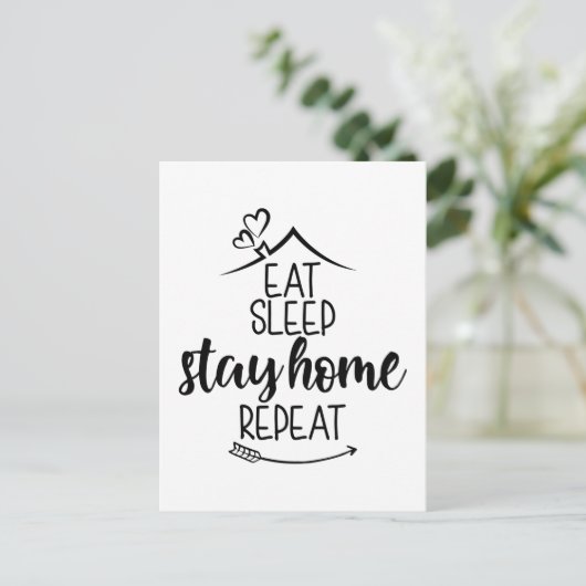 Eat Sleep Home Herhaal Briefkaart (Staand voorkant)