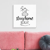 Eat Sleep Home Herhaal Canvas Afdruk (Insitu (Woonkamer))
