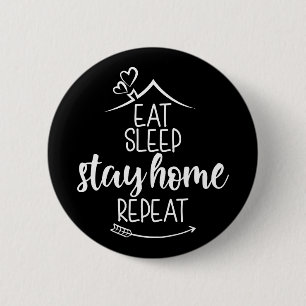 Eat Sleep Home Herhaal Ronde Button 5,7 Cm