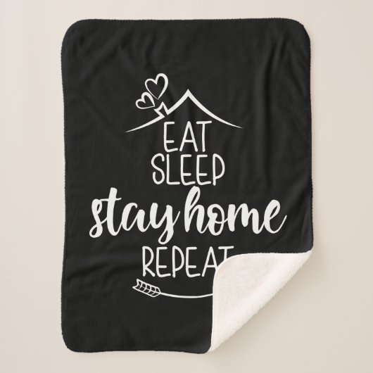 Eat Sleep Home Herhaal Sherpa Deken (Voorkant)