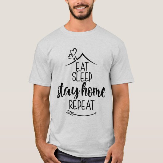 Eat Sleep Home Herhaal T-shirt (Voorkant)