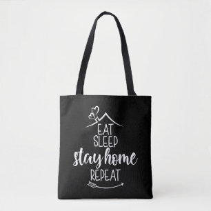 Eat Sleep Home Herhaal Tote Bag