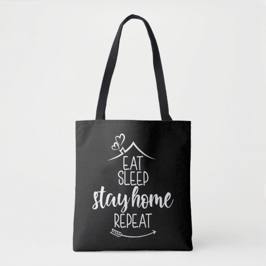 Eat Sleep Home Herhaal Tote Bag (Voorkant)
