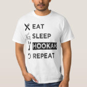 Eat Sleep Hookah Repeat , Funny Hookah Lovers T-shirt (Voorkant)