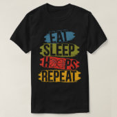 Eat Sleep Hoops Herhaal Basketball Hoop Junkie Spo T-shirt (Design voorkant)