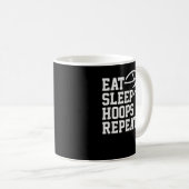 Eat Sleep Hoops Repeat Funny Saying Quote Basketba Koffiemok (Voorkant rechts)