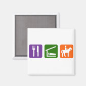 Eat Sleep Horseback Riding Magneet (Voorkant / Achterkant)