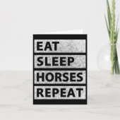 Eat Sleep Horses Herhalen Horseback Riding Kaart (Voorkant)