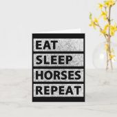 Eat Sleep Horses Herhalen Horseback Riding Kaart (Gele Bloem)