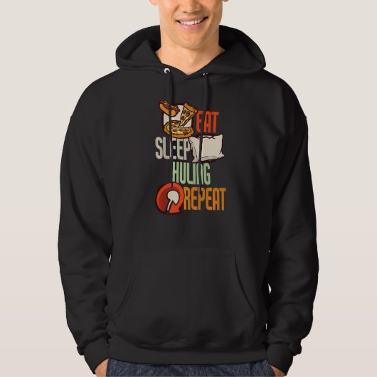 Eat Sleep Huling Herhaling Huling Hoodie (Voorkant)