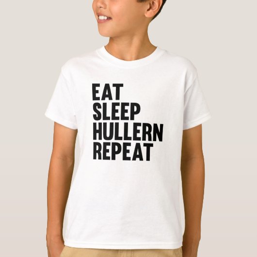 Eat Sleep Hullern herhaal sport met de Hula Hoop T-shirt (Voorkant)