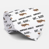 Eat Sleep HUMPBACK WHALES Stropdas (Opgerold)