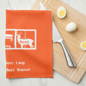 Eat Sleep Hunt Deer Camp Theedoek (Quarter Fold)