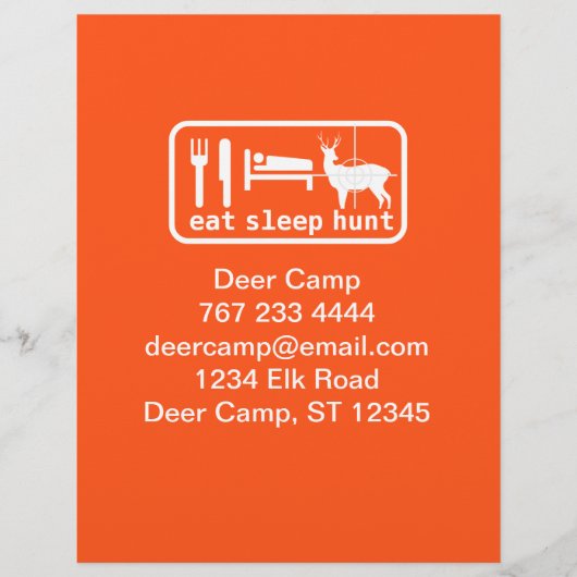 Eat Sleep Hunt Gepersonaliseerd Briefhoofd (Voorkant)