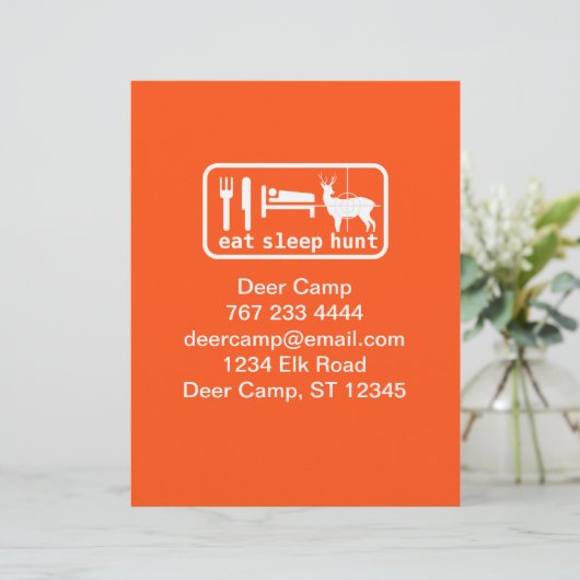 Eat Sleep Hunt Gepersonaliseerd Briefhoofd (Staand voorkant)