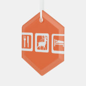 Eat Sleep Hunt Glas Ornament (Voorkant links)