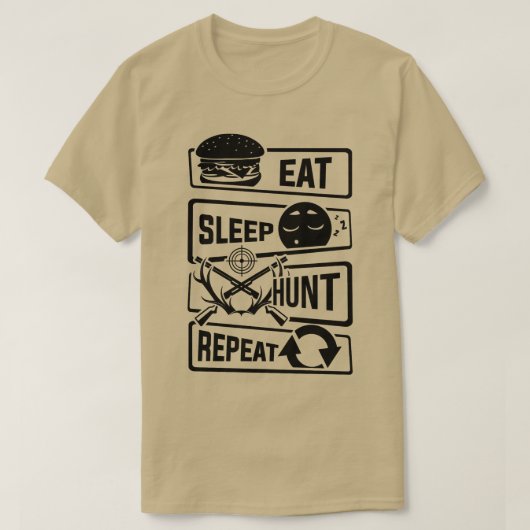 Eat Sleep Hunt Herhaal jacht op jagers T-shirt (Design voorkant)