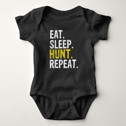 Eat Sleep Hunt Herhaal jager Romper (Voorkant)