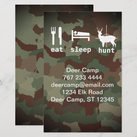 Eat Sleep Hunt Hunting Camouflage Briefpapier (Voorkant / Achterkant)