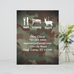 Eat Sleep Hunt Hunting Camouflage Invitations Briefhoofd