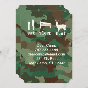 Eat Sleep Hunt Hunting Camouflage Stationery Kaart