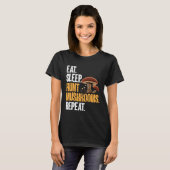 Eat Sleep Hunt Mushrooms Morel Hunter Foraging T-shirt (Voorkant volledig)