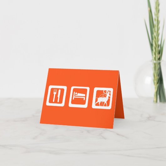 Eat Sleep Hunt Oranje en White Kaart (Voorkant)