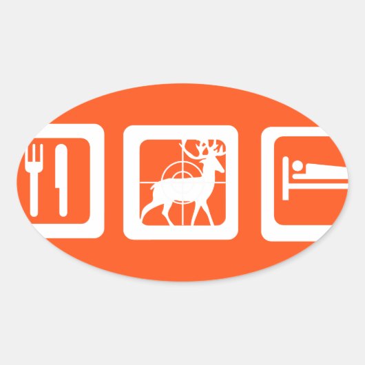 Eat Sleep Hunt Ovale Sticker (Voorkant)
