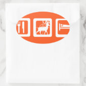 Eat Sleep Hunt Ovale Sticker (Tas)