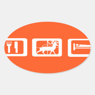 Eat Sleep Hunt Ovale Sticker
