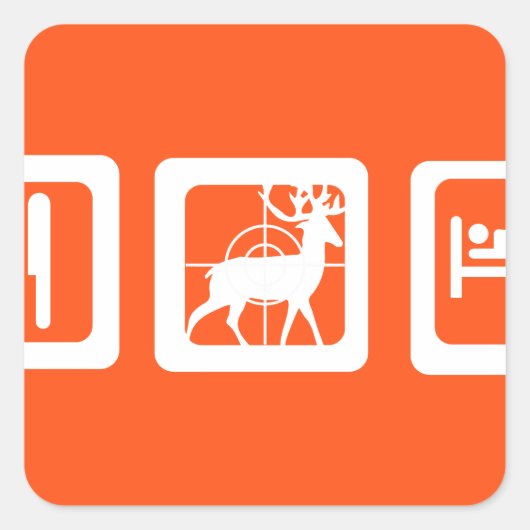 Eat Sleep Hunt Vierkante Sticker (Voorkant)