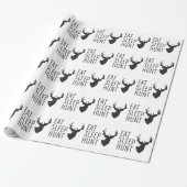 Eat Sleep Hunt Wrapping Paper Cadeaupapier (Uitgerold)