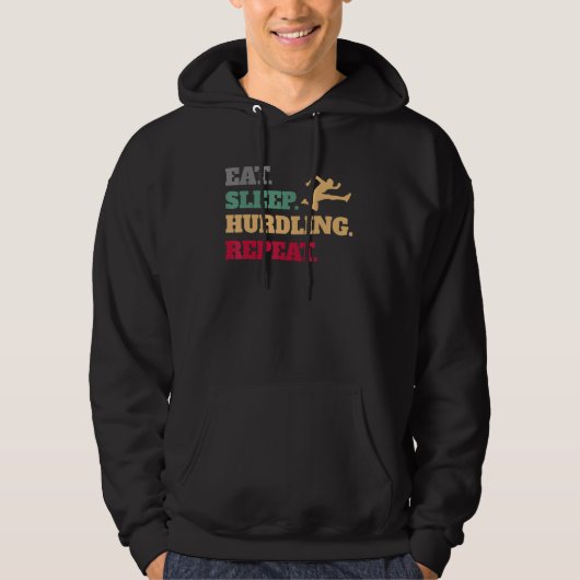 Eat Sleep Hurdling Herhalen Hoodie (Voorkant)