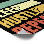 Eat Sleep Hustle Motivatie offertes herhalen Poster (Hoek)