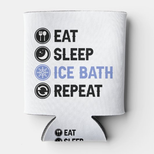 Eat Sleep Ice Bath Wim Hof Cold Shower Iceman Blikjeskoeler (Voorkant)