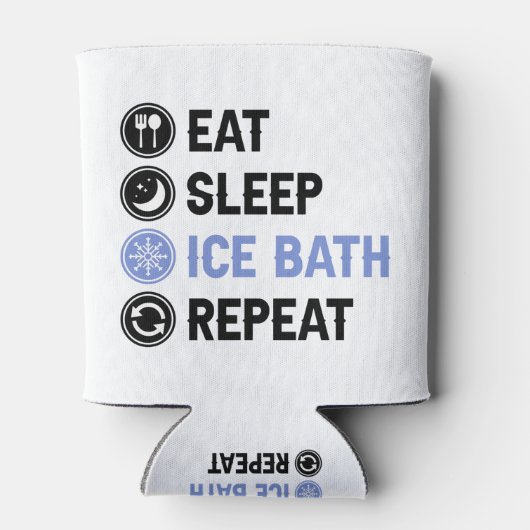 Eat Sleep Ice Bath Wim Hof Cold Shower Iceman Blikjeskoeler (Achterkant)