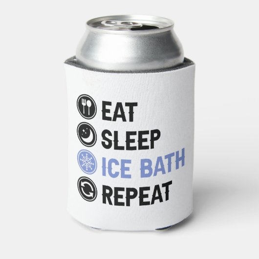 Eat Sleep Ice Bath Wim Hof Cold Shower Iceman Blikjeskoeler (Blikje Achterkant)