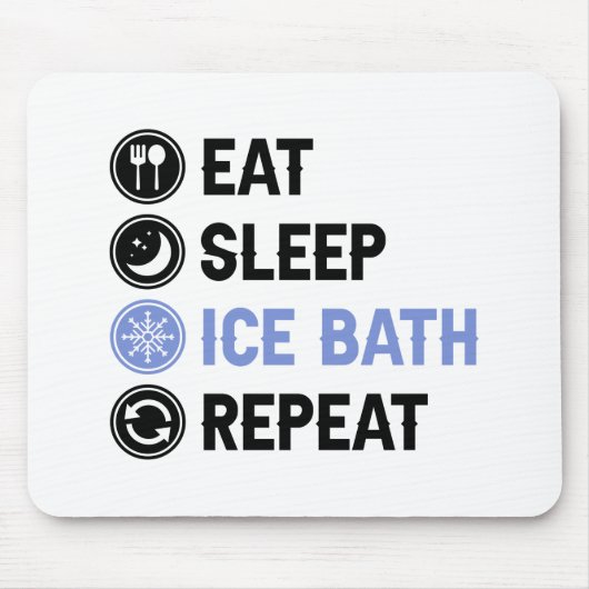 Eat Sleep Ice Bath Wim Hof Cold Shower Iceman Muismat (Voorkant)