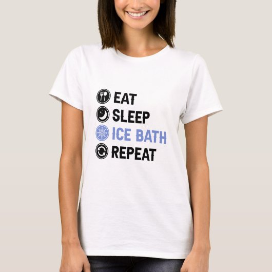 Eat Sleep Ice Bath Wim Hof Cold Shower Iceman T-shirt (Voorkant)