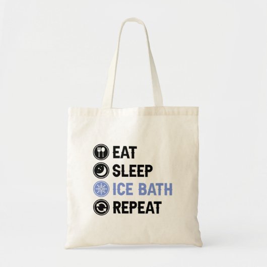 Eat Sleep Ice Bath Wim Hof Cold Shower Iceman Tote Bag (Voorkant)