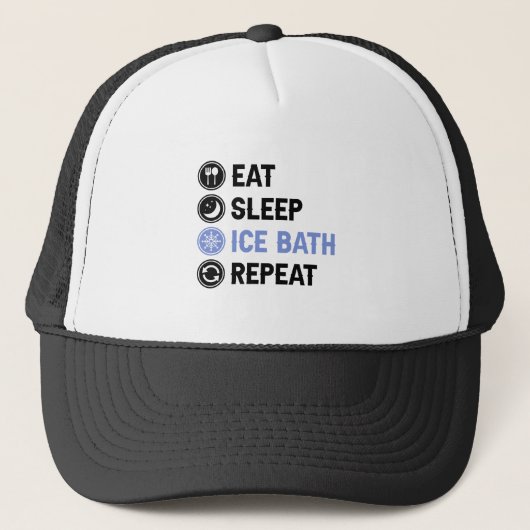 Eat Sleep Ice Bath Wim Hof Cold Shower Iceman Trucker Pet (Voorkant)