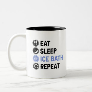 Eat Sleep Ice Bath Wim Hof Cold Shower Iceman Tweekleurige Koffiemok